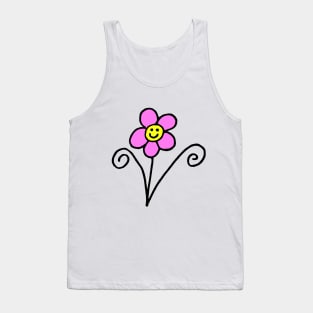 Cute Flower with Smiling Face Tank Top